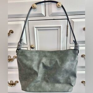 Chic Gray Faux Cowhide Leather Shoulder Bag